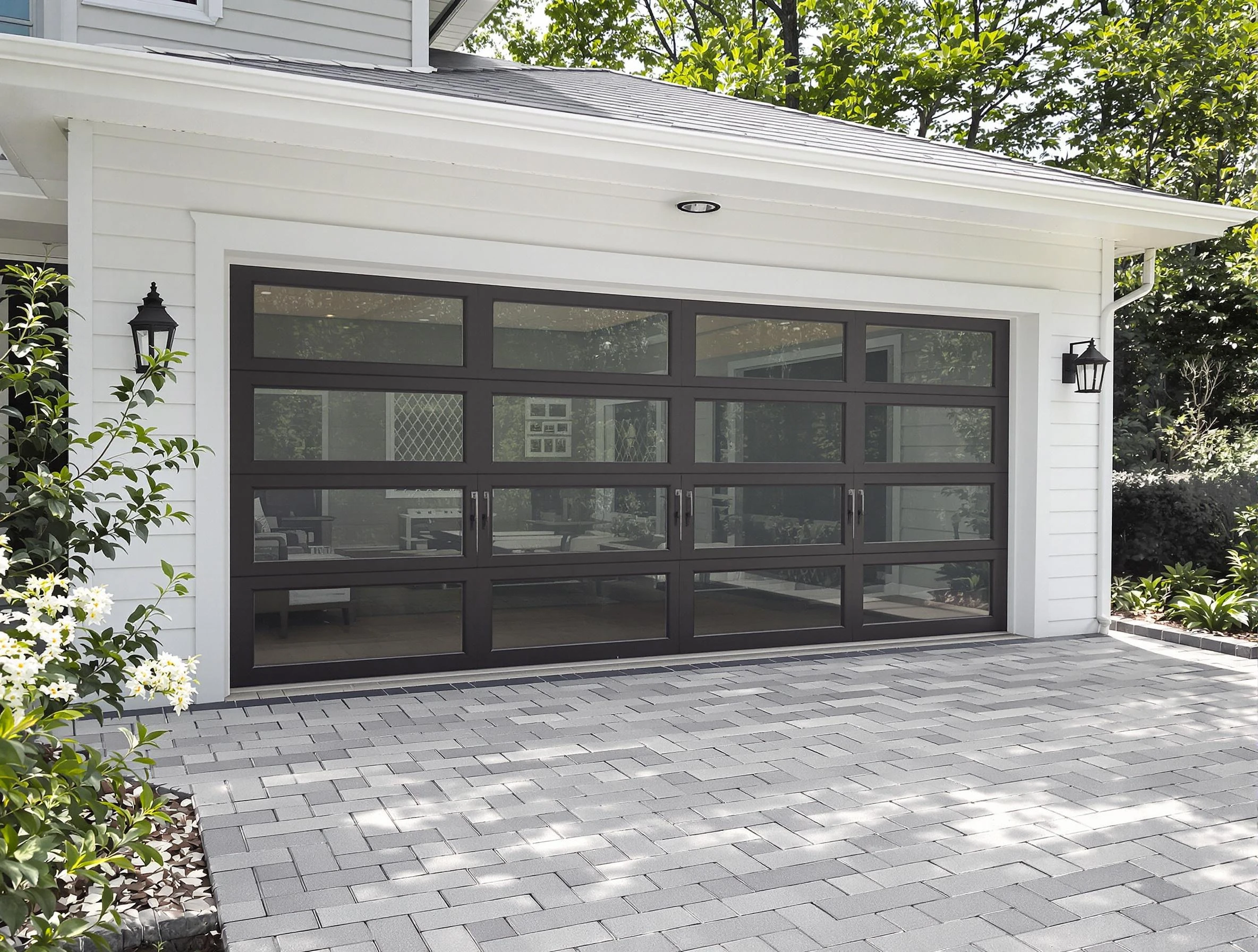 Evans Garage Door Repair design specialist presenting custom garage door options to Evans homeowner